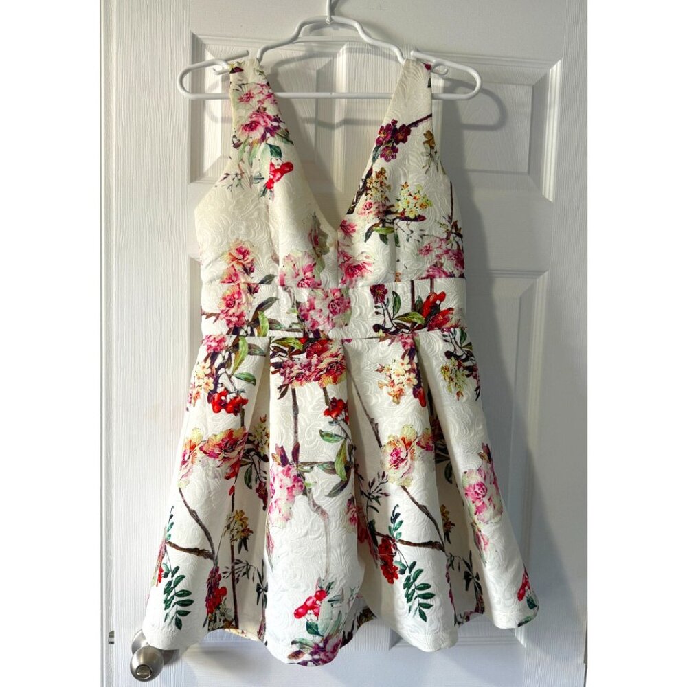 White Floral Mini Dress